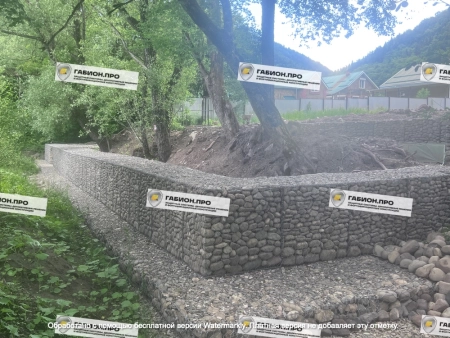Берегоукрепление габионами на реке Белой в Гузерипле | Габион.Про | Gabion.Pro