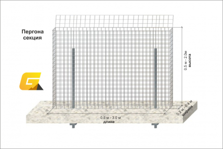 Секция - Пергон из сварной сетки
