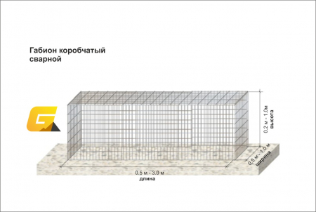 Коробчатый сварной - Габион из сварной сетки